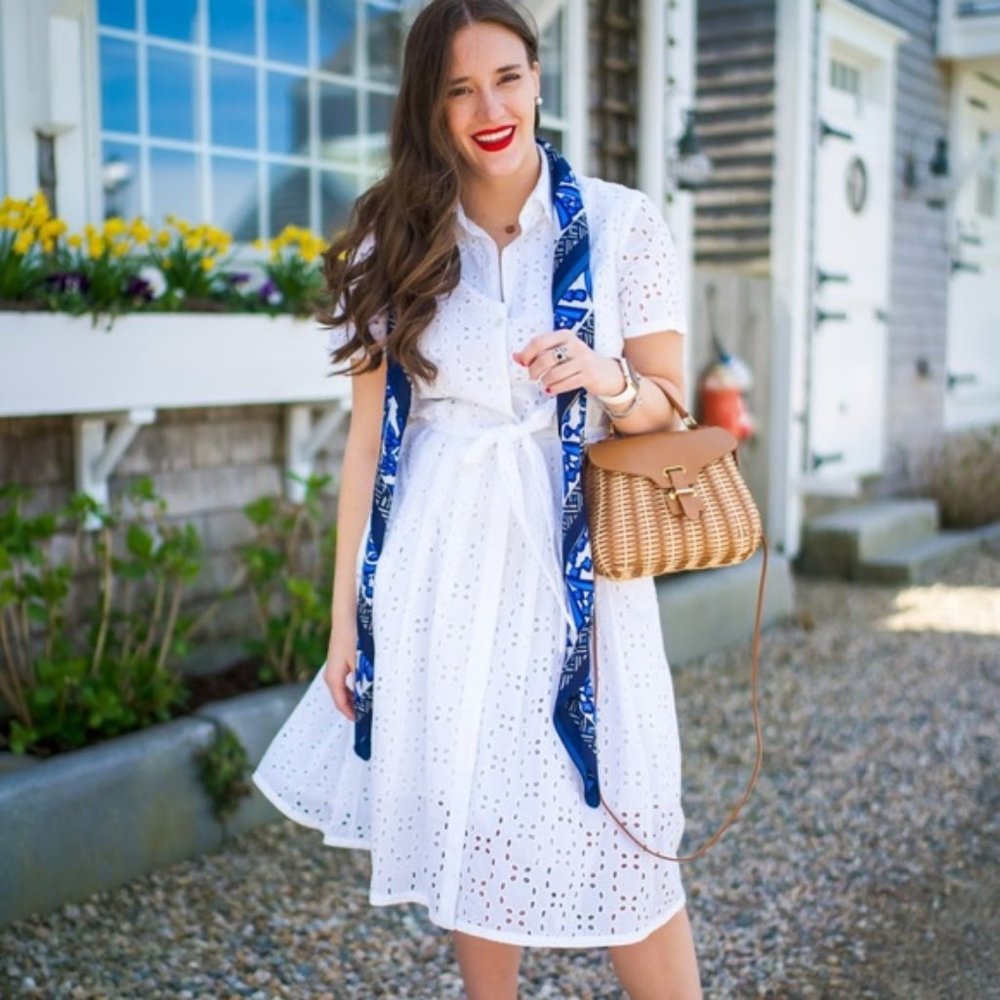 Brooks Brothers Eyelet Shirtdress, Size 2